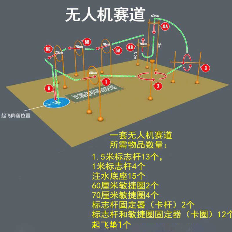 无人机障碍训练圈场地障碍圈穿越机龙门比赛训练器材赛道标志杆圈