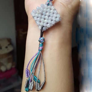 翡翠圆珠包挂坠手机链汽车挂钥匙链天然玉石原石A平安环U盘坠扇坠