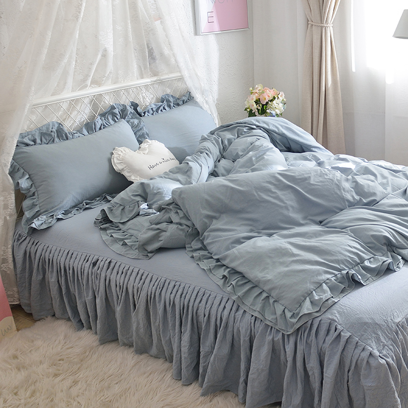 ins双层花边学生宿舍180x220被套