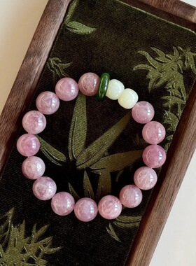 天然老矿紫马粉水晶和田玉手串新国潮中式女时尚串珠手链饰品