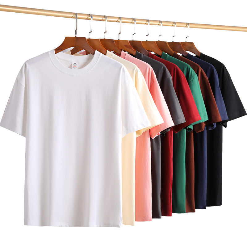 简约衣服上衣宽松男士男半袖短袖t汗衫T恤衫纯色青少年恤圆领打底