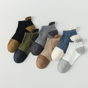 袜子男提耳束腰短袜短筒防臭透气纯棉无骨船袜春夏季 低帮袜男 薄款