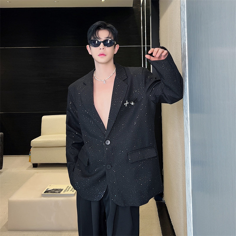 韩版高级感设计漫天星西装外套男痞帅夜店闪亮小西装外套P130,男装西服套装,星座1009（原B233）