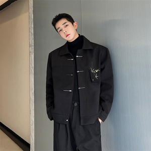 新中式呢料刺绣夹克P145图片