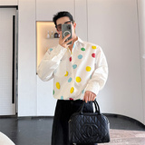 韩版小众设计感波点印花衬衫男P85，男装衬衫，星座1009（原B233）