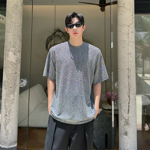 韩版亮钻满天星短袖男P55图片