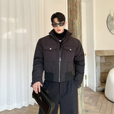 韩版时尚袖口拉链装饰短款网红机车小棉衣P165，男装棉衣，星座1009（原B233）