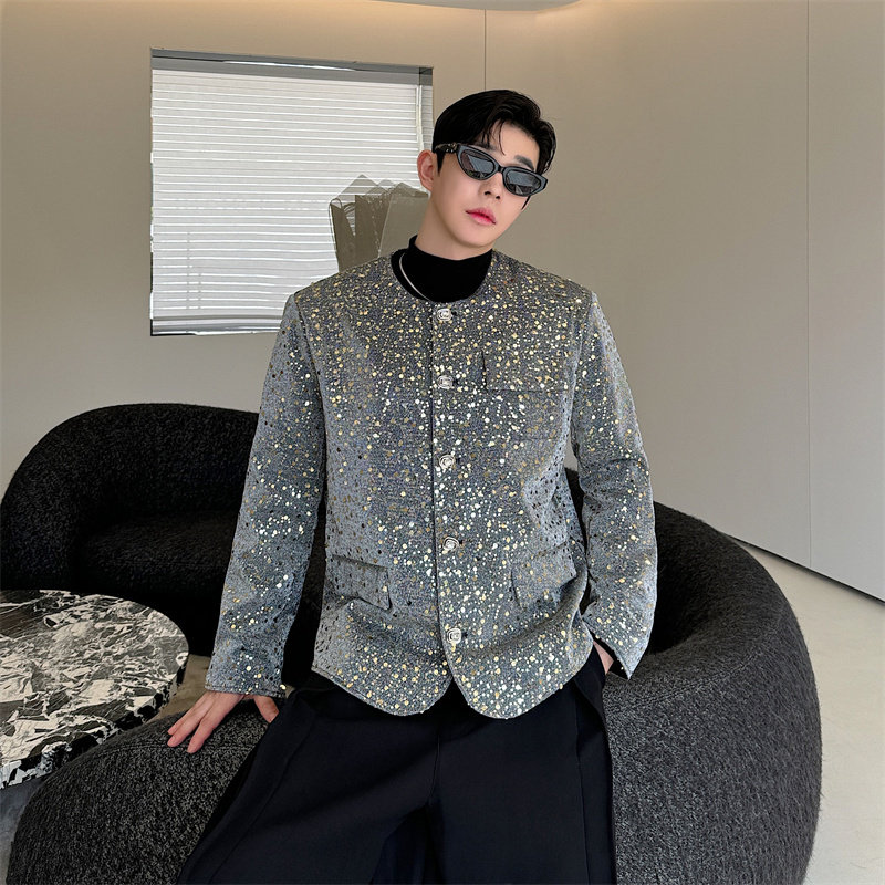 小众设计款长袖垫肩外套男秋冬轻奢高级感上衣男士夹克P135,男装夹克,星座1009（原B233）