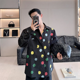 韩版小众设计感波点印花衬衫男P85，男装衬衫，星座1009（原B233）