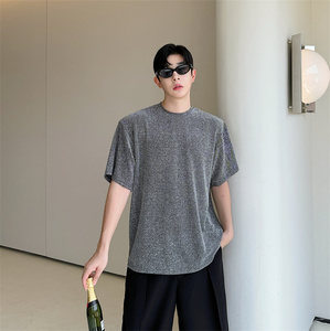 韩版亮钻满天星短袖男P55图片