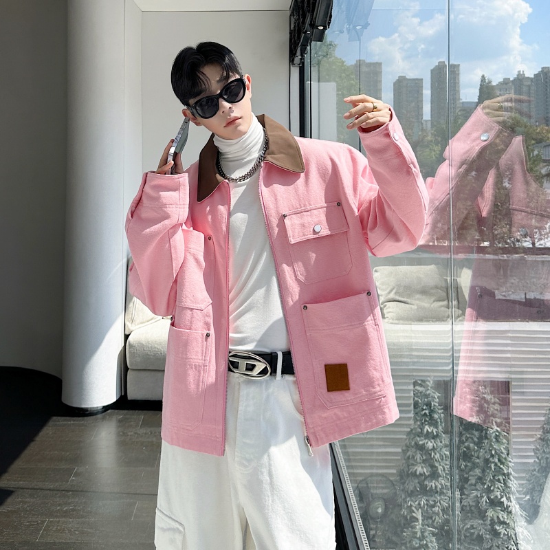 韩版粉色外套P155，女装短外套，星座1009（原B233）