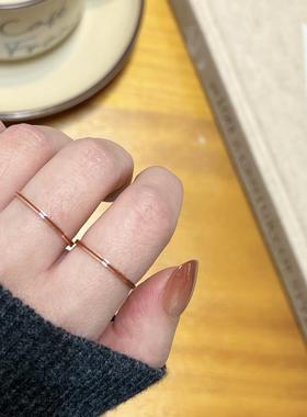 不掉色复古红色滴釉极细戒指