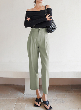 GUS经典显瘦裤王 高腰哈伦裤宽松九分西装裤女春夏透气遮肉显瘦