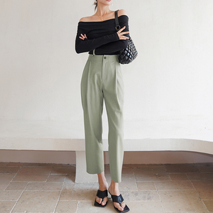 显瘦裤 裤 王 宽松九分西装 女春夏透气遮肉显瘦 高腰哈伦裤 GUS经典