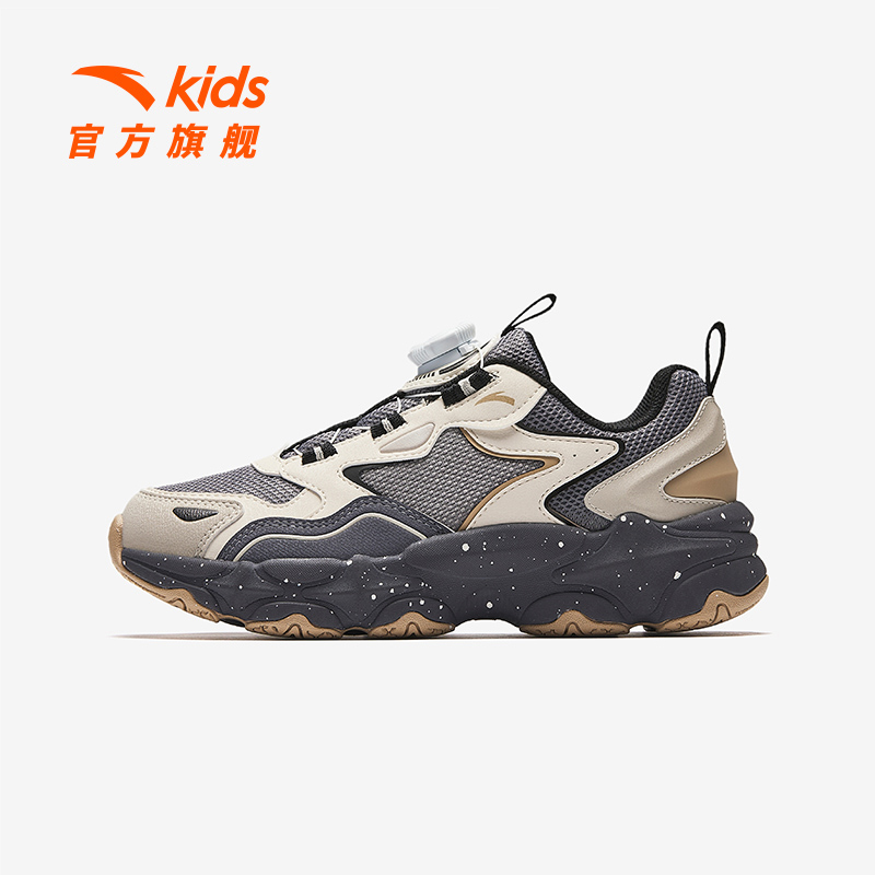 安踏儿童防滑男大童旋钮休闲鞋