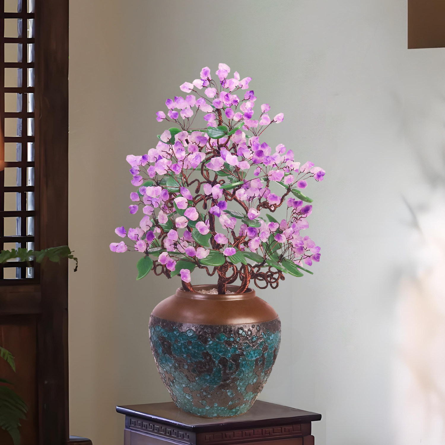 天然紫水晶高档轻奢玉器工艺品公司别墅样板间售楼部装饰品玉摆件