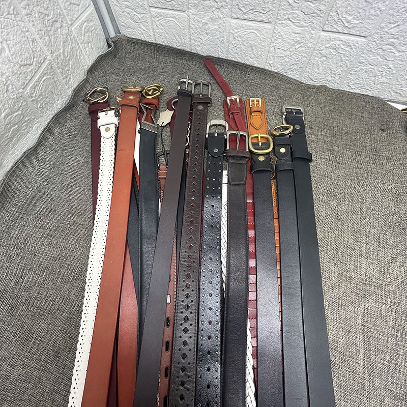 杂款头层牛皮真扣女士复古腰带女