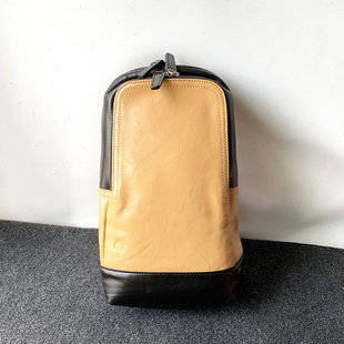 原创头层牛皮复古胸包单肩男士 2025年大容量外贸男包 真皮休闲时尚