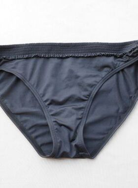 F323外贸原单高品质时尚黑色中腰百搭包臀比基尼女士泳裤