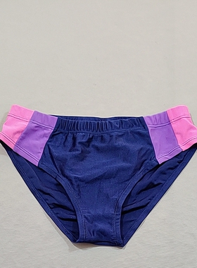 F569外贸原单高品质时尚深蓝/粉拼色青少年男三角泳裤特价