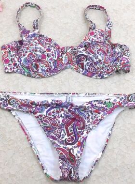F338外贸原单高品质时尚印花钢圈聚拢款性感舒适时尚 比基尼套装