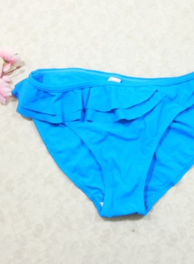 F280内单高品质时尚蓝色荷叶花边三角包臀比基尼女士泳裤