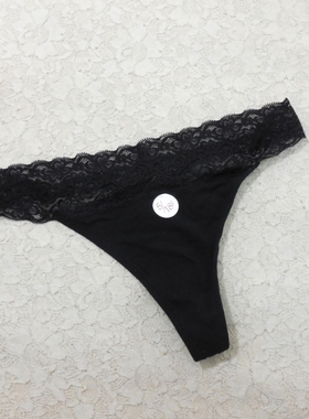 外贸原单F124高品质时尚黑色纯棉女士性感舒适丁字裤 有弹力