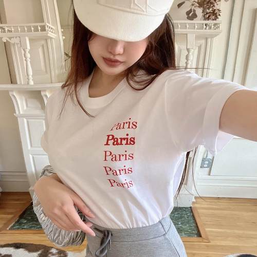 巴黎Paris纯棉ins短袖