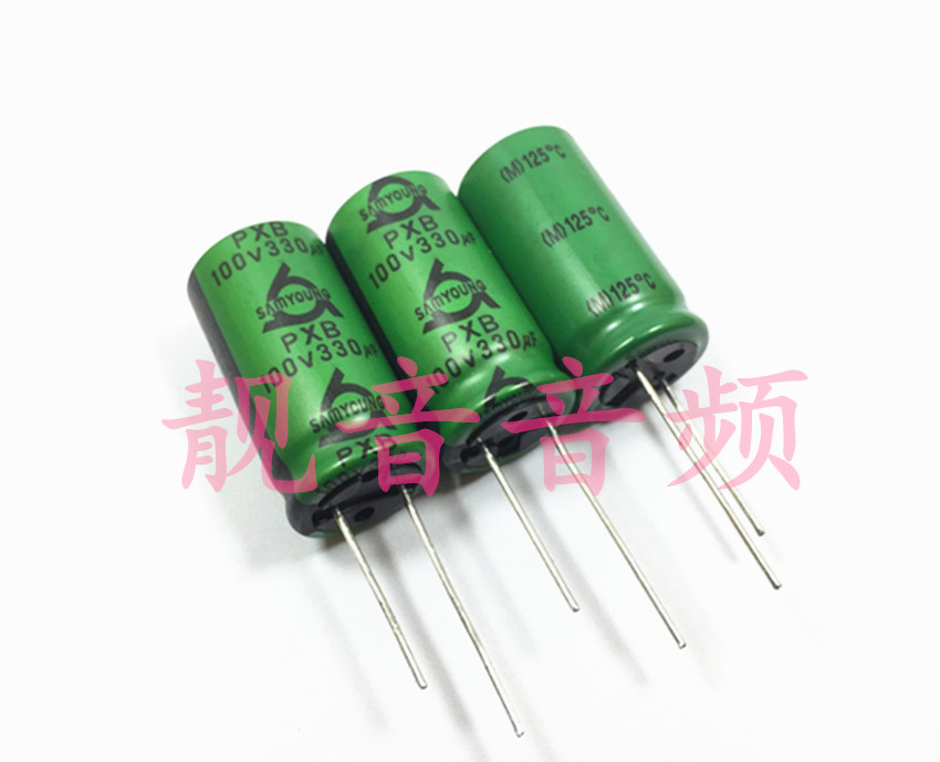 100V330UF 100V 进口韩国三莹 耐高温 绿袍 电解电容 16X30 125度