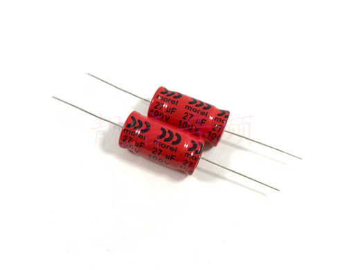100V27UF 100V 进口红袍 发烧音频 无极轴向卧式 电解电容 13X26