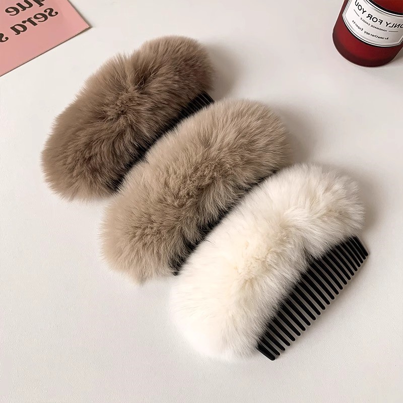 新款兔毛发梳女秋冬碎发整理神器