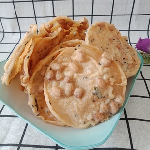 韶关始兴特产香脆花生饼豆子饼芝麻饼传统小吃江西南雄铜勺油炸饼