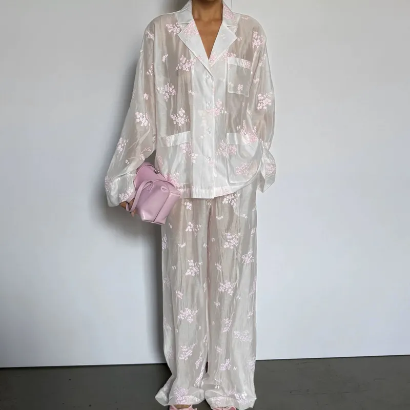 天丝可外穿睡衣两件套女秋款