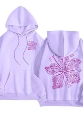 跨境Pink Graphic Hoodie for Women Cute Pre亚马逊女式连帽卫