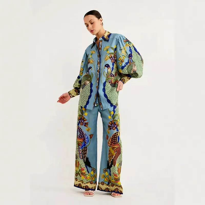 Boho Birds Loungewear 异域花鸟Pajamas 居家可外穿度假套装