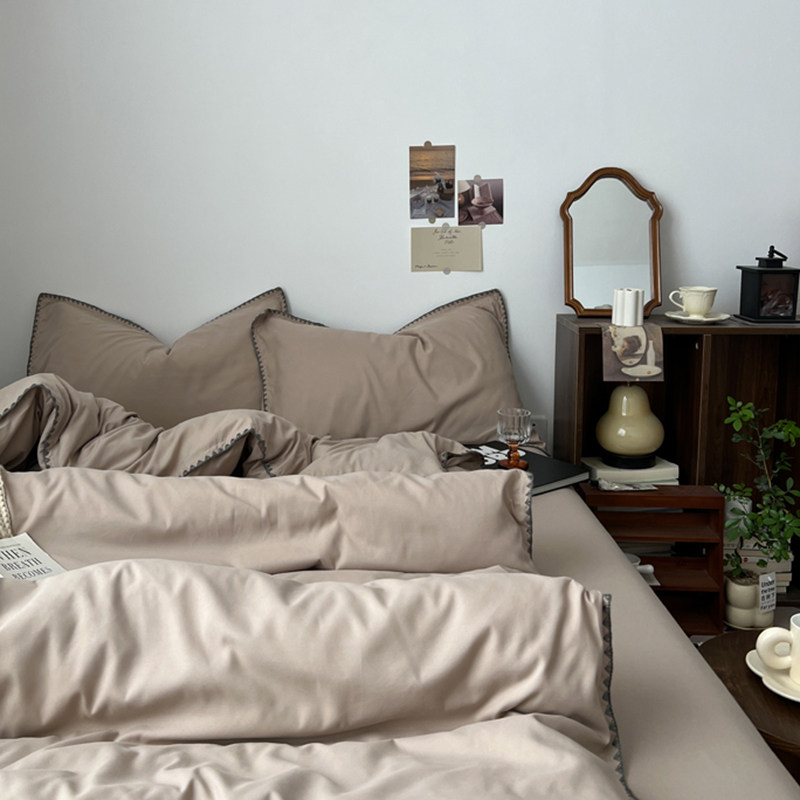 轻奢复古风 I 工艺款四件套床上用品纯棉全棉被套被罩宿舍三件套