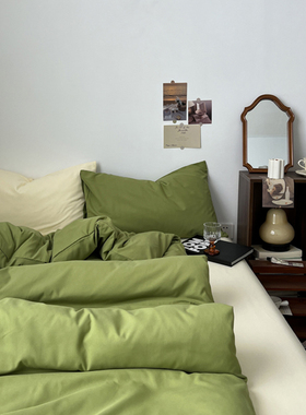 ins四件套纯棉床上用品被套全棉被罩床单学生单人宿舍三件套床笠4