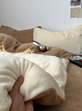 牛奶绒A类四件套床品加绒被罩床单加厚法兰珊瑚绒被套三件套床笠4