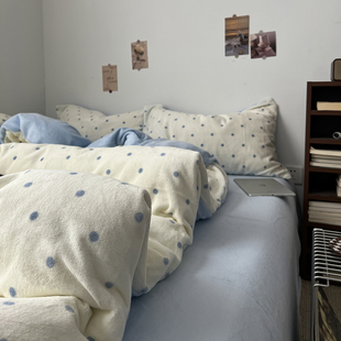 A类牛奶绒四件套新款冬季加绒加厚被罩床单珊瑚绒被套三件套床笠4