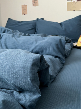 A类床上四件套纯棉全棉2025新款被套被罩床单学生宿舍三件套床笠4