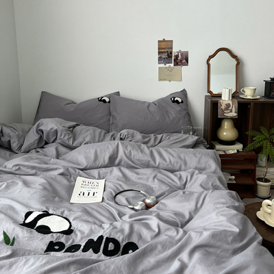 床单款四件套水洗棉简约裸睡