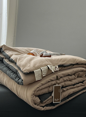 简约母婴可用大豆纤维被加厚冬被棉被春秋被子空调被夏被冬季被芯