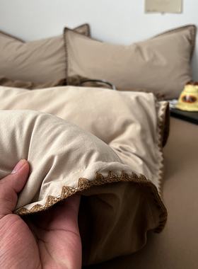 贝壳边工艺款 I 四件套床上用品纯棉全棉被套被罩床单宿舍三件套4