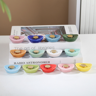 陶瓷金元宝转转底座配件带轴承花朵旋转可爱工艺品小摆件装饰批发