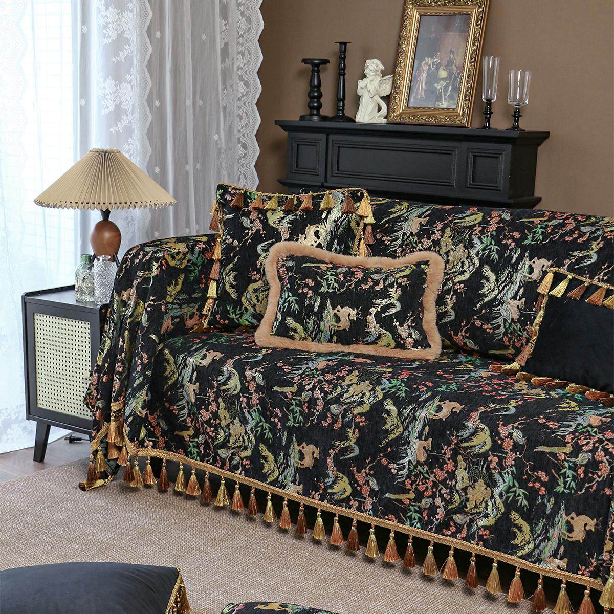 新中式沙发巾沙发盖布高级轻奢沙发毯欧式全包沙发套罩毯四季通用,居家布艺,沙发套,淘宝优惠券,粉丝福利购,淘宝优惠卷