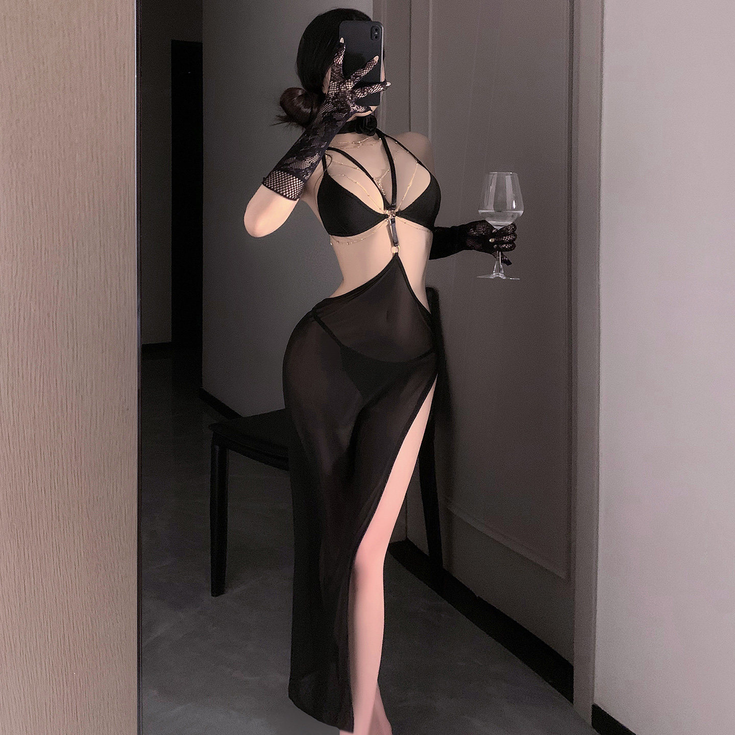 性感情趣睡衣女款纯欲风蕾丝吊带睡裙内衣情侣约会制服套装新娘装