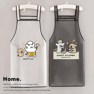 大厨小狗围裙厨房家用2025新款围腰防油防水厨师工作服餐饮专用