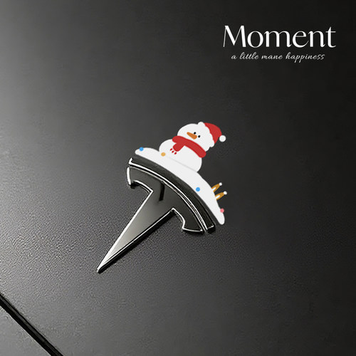 圣诞节卡通特斯拉车标贴汽车贴纸