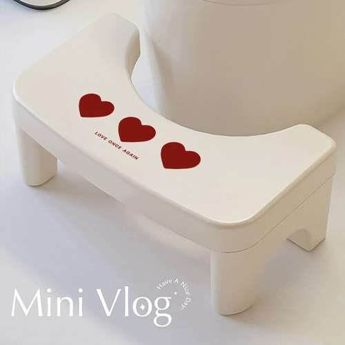 POPO猫爱心卫生间马桶凳家用现代