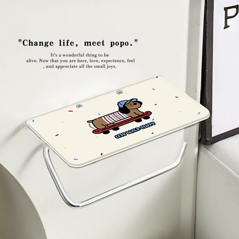 卡通创意厕所纸巾架免打孔卷纸架